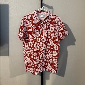Hawaiian Texan Floral Red Men's Shirt